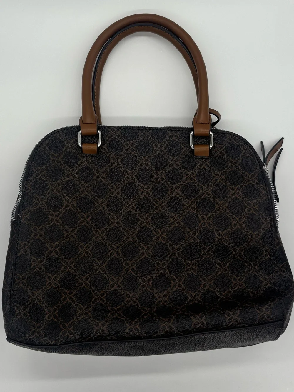 Nine West Brown and Dark Brown Signature Satchel